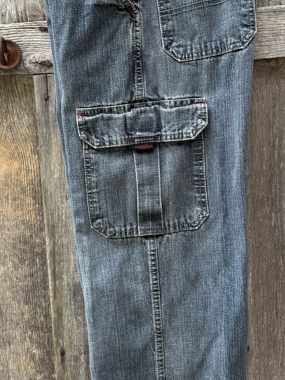 Wrangler Cargo Denim Pants Jeans with Flap Pockets youth boys size 14 regular - Picture 5 of 11